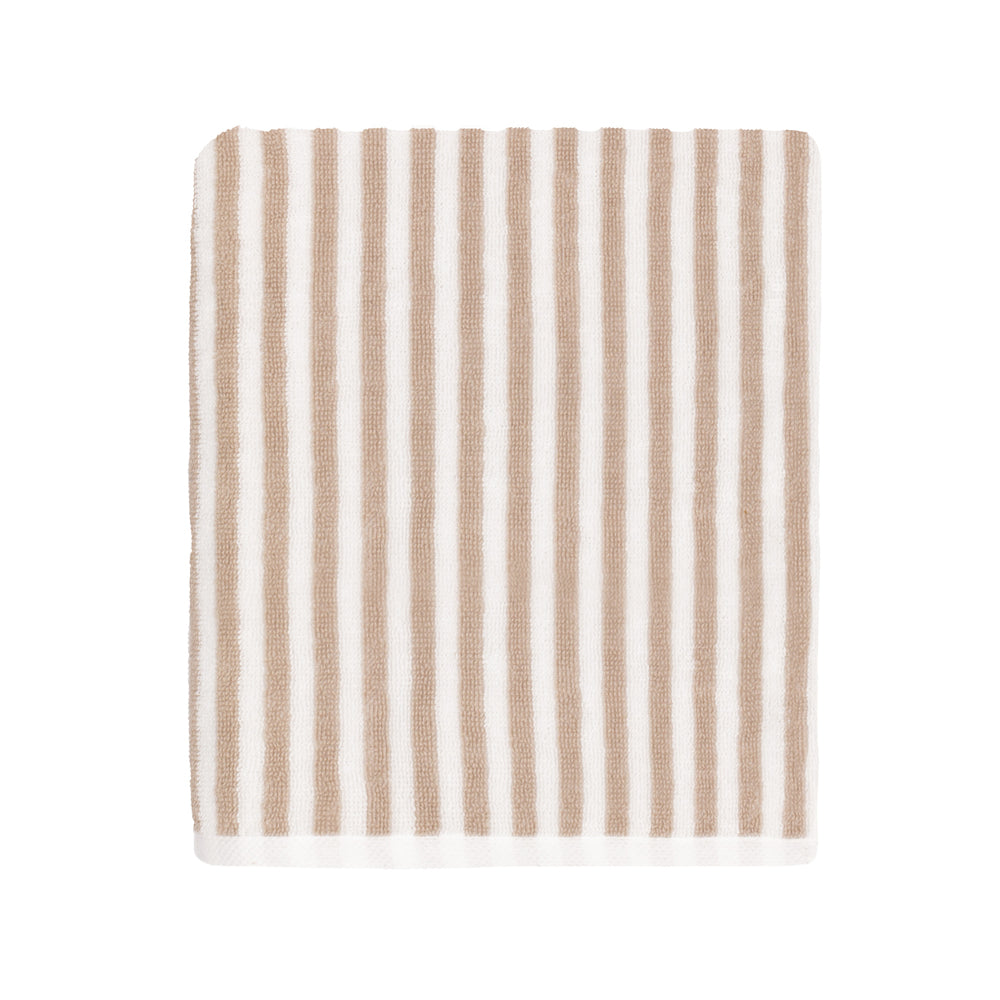 Hebden Striped Cotton Towels Natural