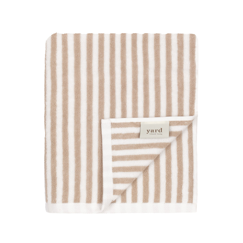 Hebden Striped Cotton Towels Natural