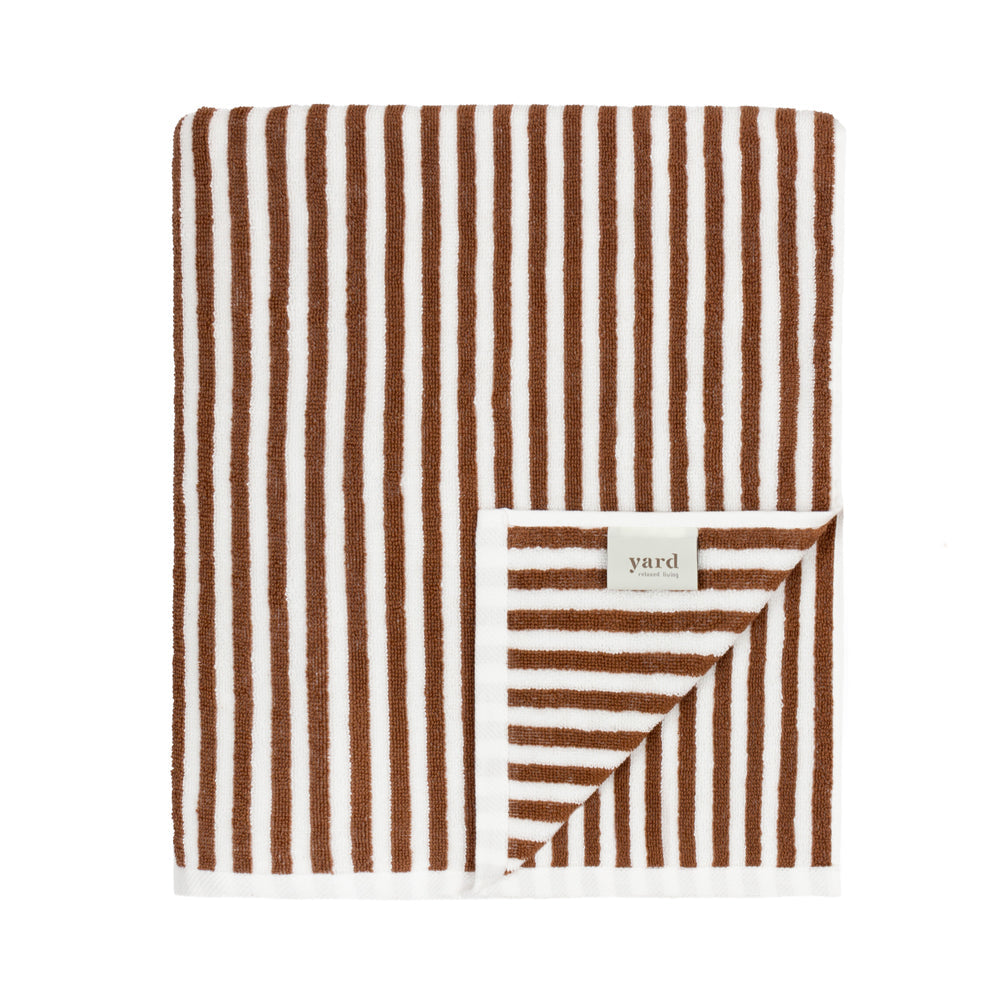 Hebden Striped Cotton Towels Pecan