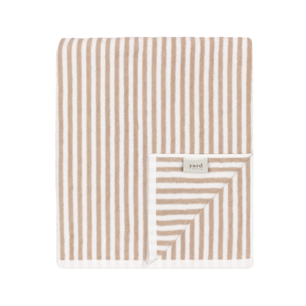 Hebden Striped Cotton Towels Natural