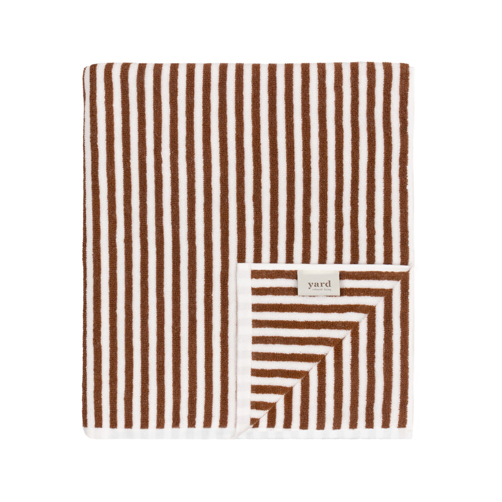 Hebden Striped Cotton Towels Pecan
