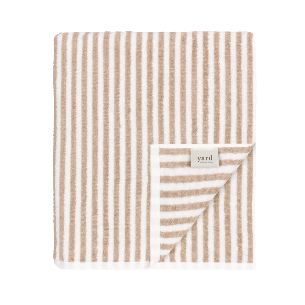 Hebden Striped Cotton Towels Natural